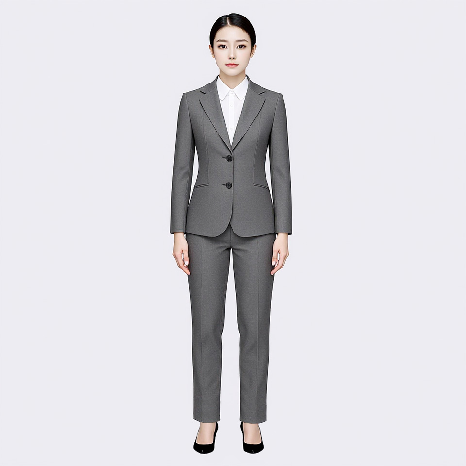 灰色女式西服套裤
